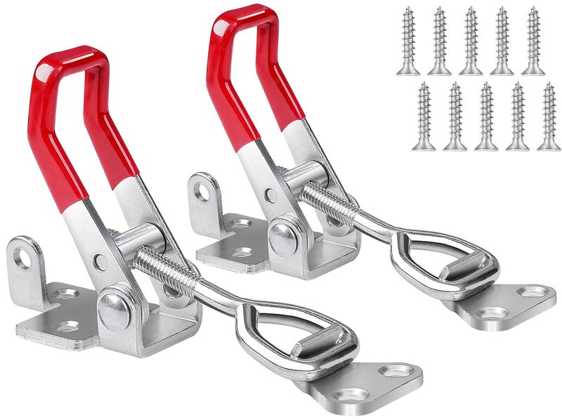 Vicuna R Heavy Duty Toggle Latch Clamp 4002, Adjustable Toggle Clamp Latch With Lock Hole, 550Lbs Holding Capacity Pull Latch for Smoker Lid Jig, Tool Box Case 2Pack (with 10PCS Screws) - Image 1